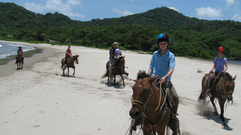 Horseback riding on the beach in Nicaragua