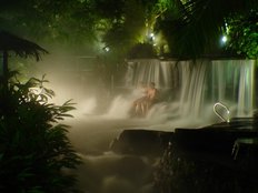 Arenal Volcano at Night & Tabacón Grand Thermal Spa Hot Springs 